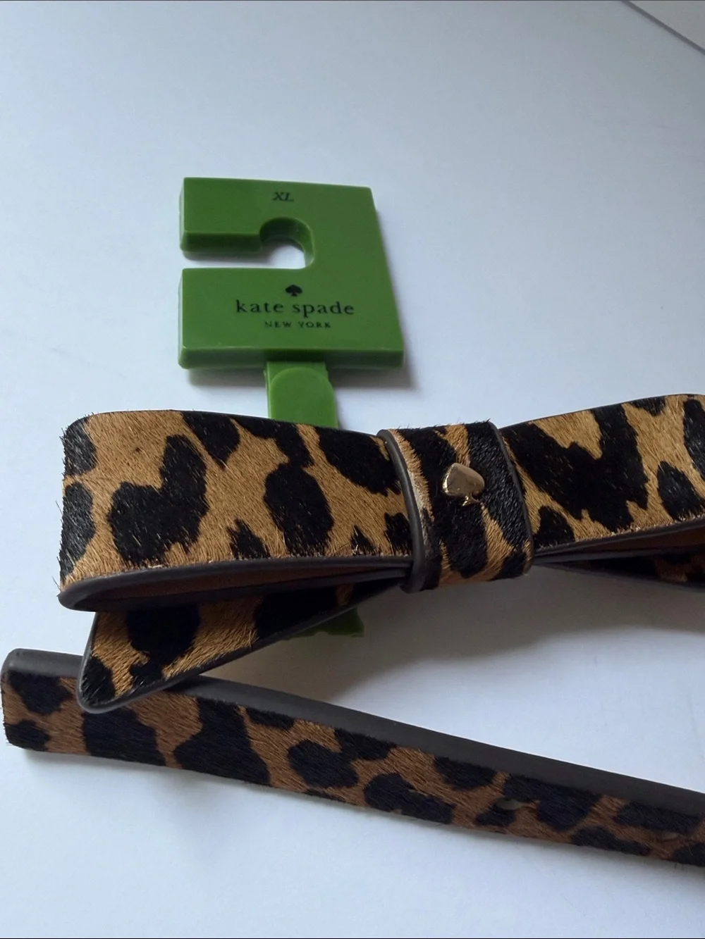 NWT Kate Spade  Leopard Print Bow Belt - Brown/Black XL
